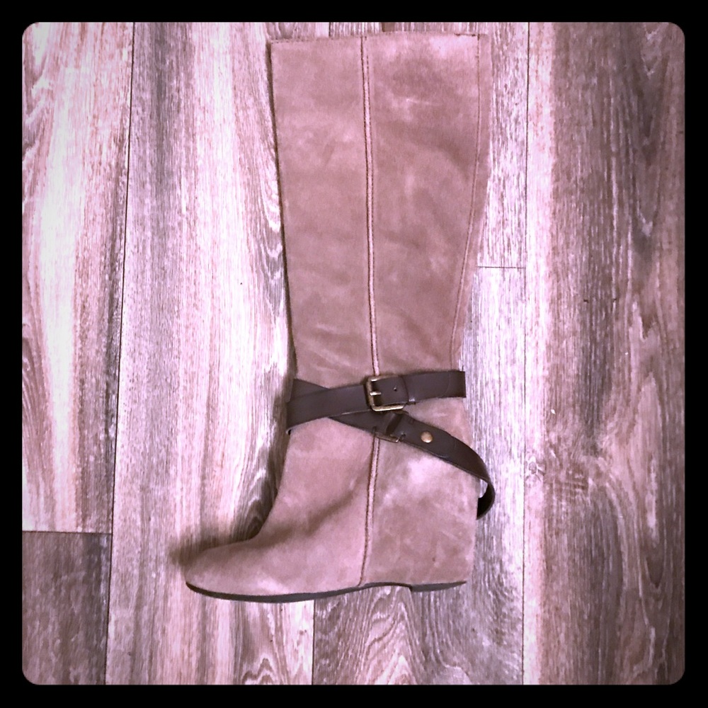 COPY - Franco Sarto gray suede wedge boots